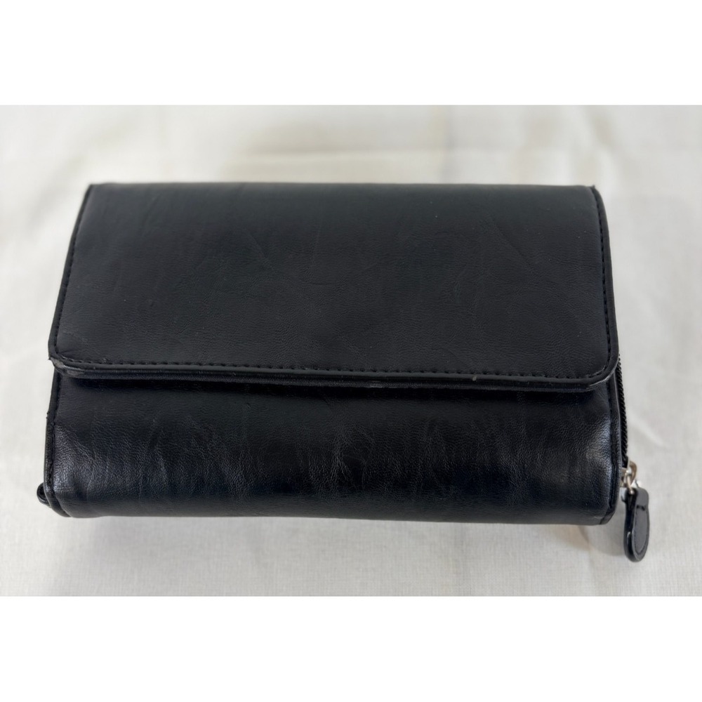 Safe Keeper Black Zip Around Wallet Organizer Clutch Multi Card Coin Pocket
